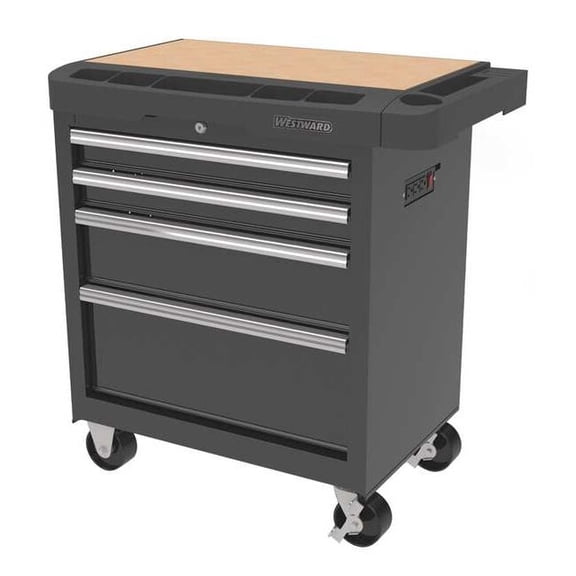 Westward Rolling Tool Cabinet, Black,Light Duty 31CE51