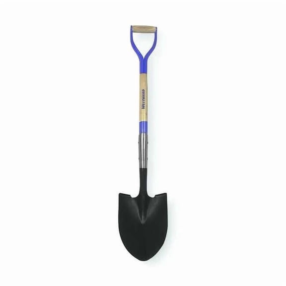 Westward Round Point Shovel,30 In. Handle,14 ga. 1WG33
