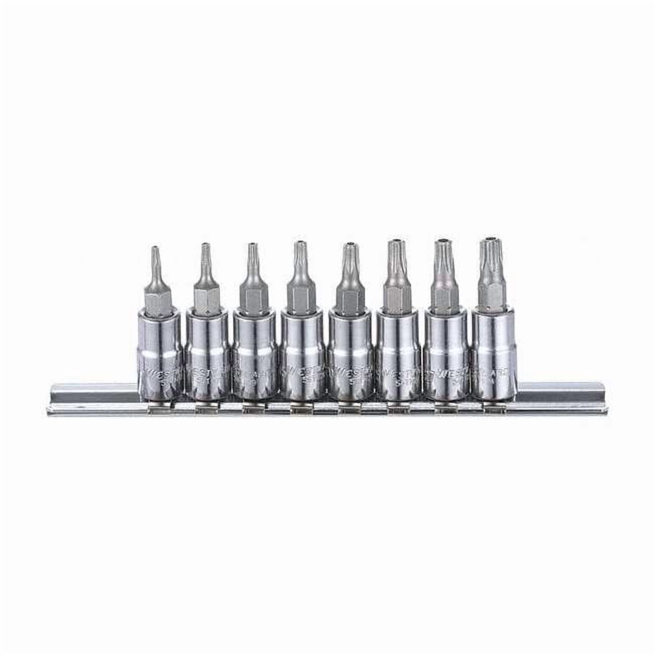 Westward 1/4" Drive Socket Bit Set, Torx, 8 pcs 54TN16