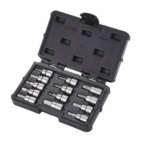 Westward 3/8" Drive Socket Bit Set, SAE, Metric, 13 pcs 54TL55