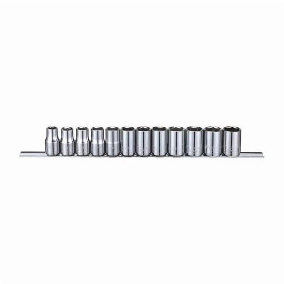Westward Socket Set, 1/2 in, Hand, Metric, 12 53PN65