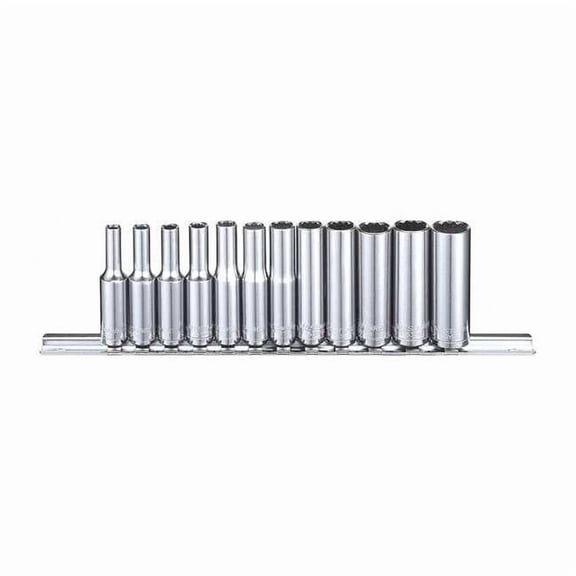 1/4 in Drive Socket Set, Metric, 12pcs, Skt St, Chrm, 20-26 mm, 6Pt 53PN32