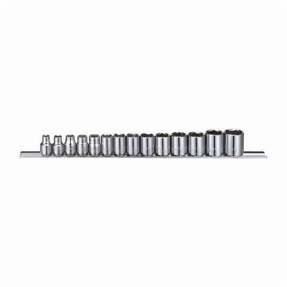 3/8" Drive Socket Set Metric 14 Pieces 6 mm to 19 mm , Chrome, Skt St, Chrm, 3/8-15/16 in, 6Pt