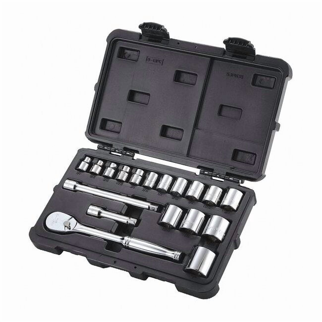Westward 3/8" Drive Socket Set SAE 18 Pieces 1/4 in to 1 in , Chrome 53PN35