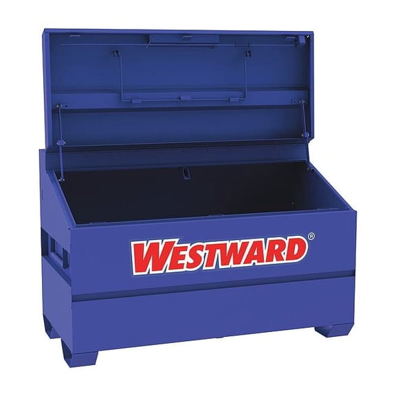Westward Slope-Lid Jobsite Box, Blue, 60 in W x 30 in D x 40 in H 499N11