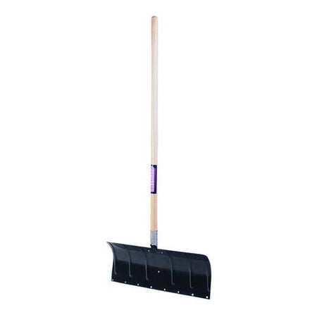 Snow Shovel, 24 in W x Aluminum Blade, 48 in L Wood Handle 6YU39