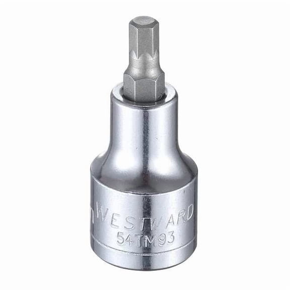 1/2 in Drive Hex Socket Bit Metric 6 mm Tip, 2 1/4 in L 54TM93
