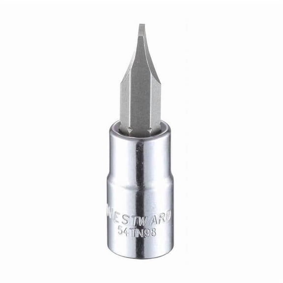 Westward 1/4 in Drive Slotted Socket Bit SAE 1/4 in Tip, 1 1/2 in L 54TN98
