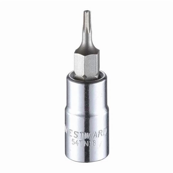 Westward Socket Bit, Steel, 1/4 in, TpSz T8 54TN18