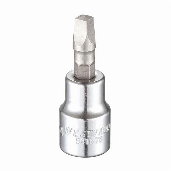 Westward 3/8 in Drive Square Socket Bit SAE R4 Tip, 1 13/16 in L 54TN78