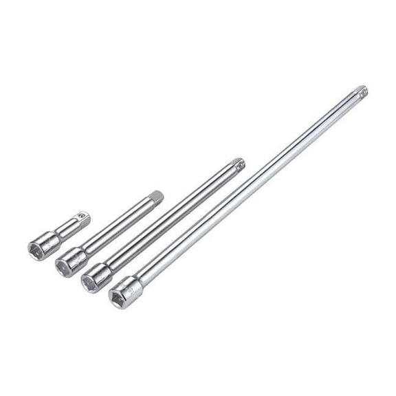 Westward Socket Extension Set 1/2" Dr, 18 in L, 4 Pieces, Chrome 54PR01