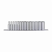 Westward Socket Set, 3/8 in, Hand, Metric, 14 53PN51