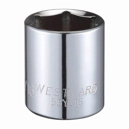 Westward Socket, Steel, Chrome, 1 1/16 in 53YU16