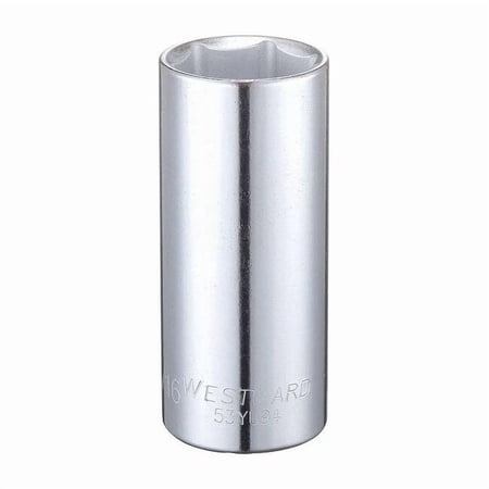 Westward Socket, Steel, Chrome, 1 1/16 in 53YU94