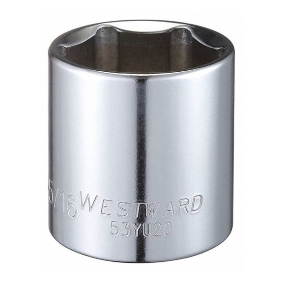 Westward Socket, Steel, Chrome, 1 5/16 in 53YU20