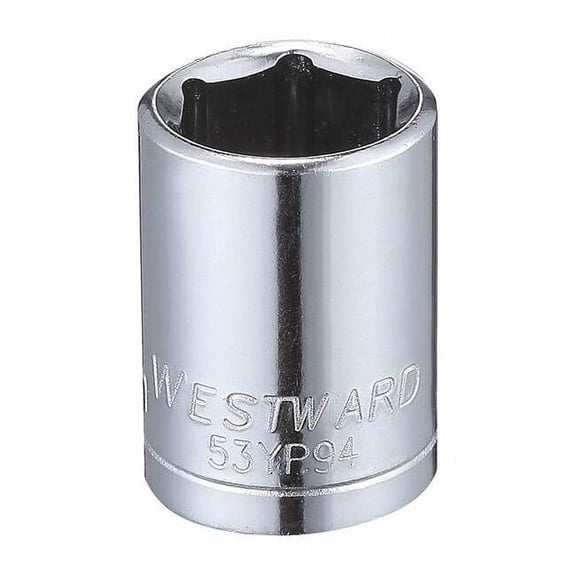 Westward 1/4" Drive, Metric Socket, 11mm Socket Sz, 6 Pts 53YP94