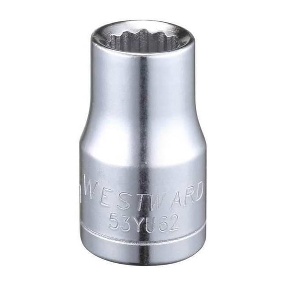Westward Socket, Steel, Chrome, 11 mm 53YU62