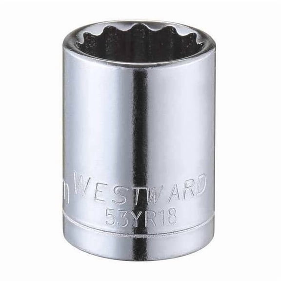 1/4 in Drive, 12mm Triple Square Metric, Socket, 12 Points, Steel, Chrome, 12 mm