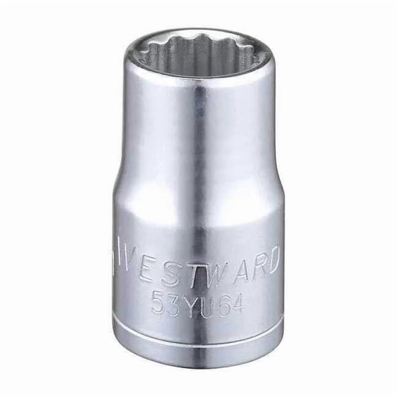 Westward 1/2" Drive, Metric Socket, 13mm Socket Sz, 12 Pts 53YU64