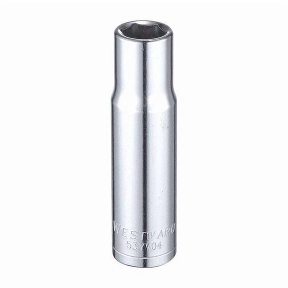 1/2 in Drive, 13mm Hex Metric, Socket, 6 Points, Steel, Chrome, 13 mm 53YV04