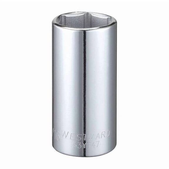 Westward Socket, Steel, Chrome, 15/16 in 53YT47
