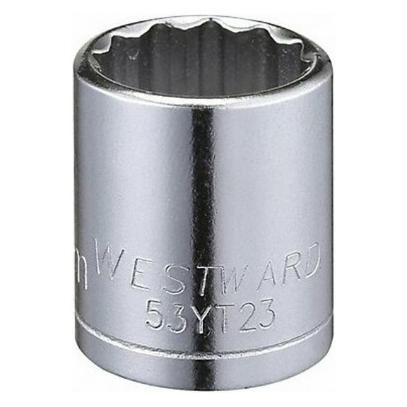 Westward Socket, Steel, Chrome, 15 mm 53YT23