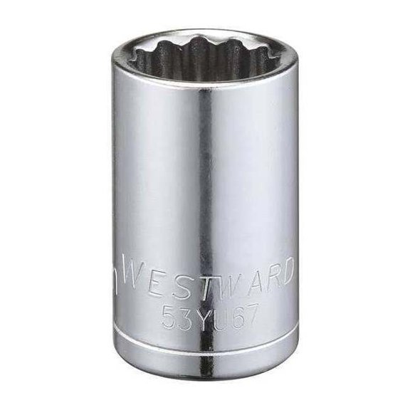Westward Socket, Steel, Chrome, 16 mm 53YU67
