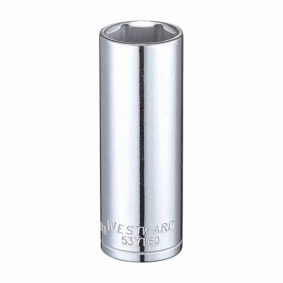 3/8 in Drive, 17mm Hex Metric, Socket, 6 Points,  Steel, Chrome, 17 mm 53YT60