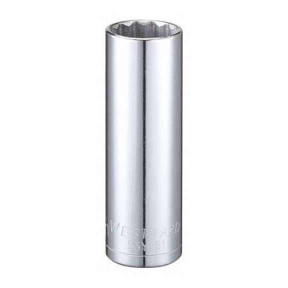 Westward Socket, Steel, Chrome, 21 mm 53YV51