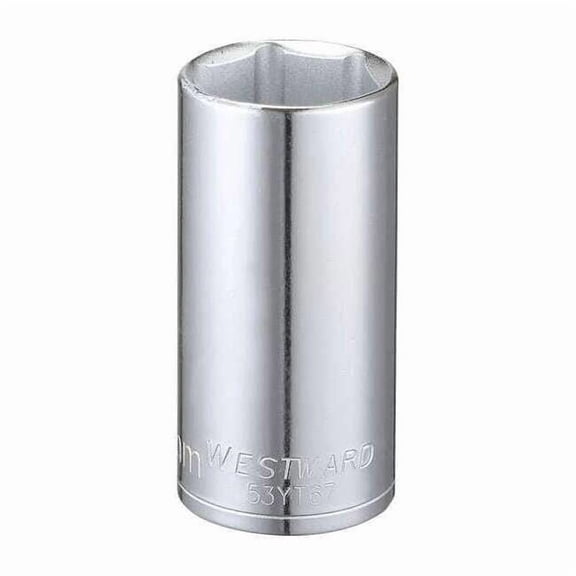 3/8 in Drive, 24mm Hex Metric Socket, 6 Points, Steel, Chrome, 24 mm 53YT67