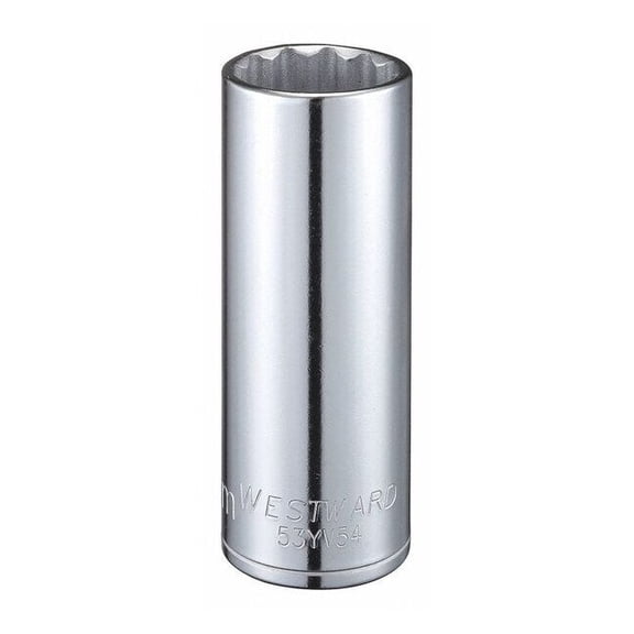 1/2 in Drive, 24mm Triple Square Metric, Socket, 12 Points, Steel, Chrome, 24 mm