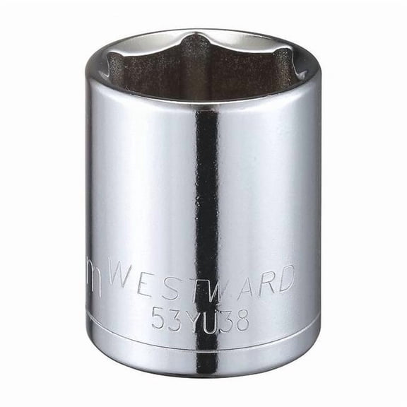 1/2 in Drive, 26mm Hex Metric, Socket, 6 Points,  Steel, Chrome, 26 mm 53YU38