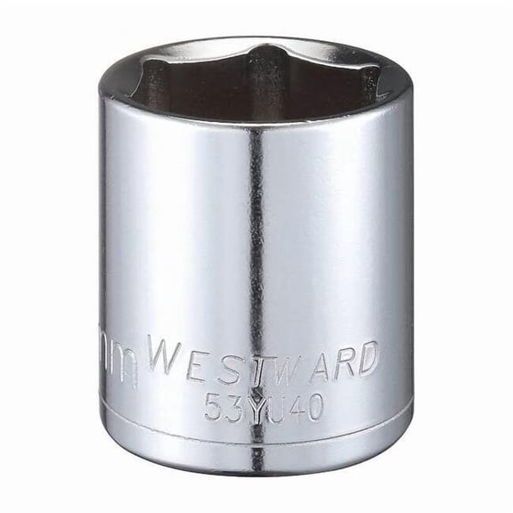 1/2 in Drive, 28mm Hex Metric, Socket, 6 Points, Steel, Chrome, 28 mm 53YU40
