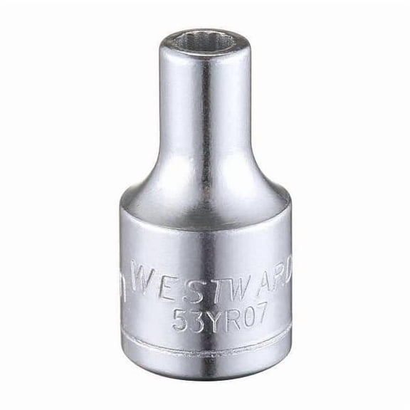 1/4 in Drive, 3.5mm Triple Square Metric Socket, 12 Points, Steel, Chrome, 3.5 mm