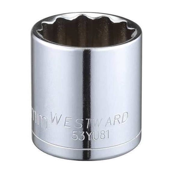 Westward Socket, Steel, Chrome, 30 mm 53YU81