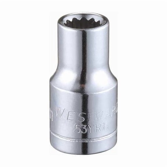 1/4 in Drive, 5.5mm Triple Square Metric Socket, 12 Points, Steel, Chrome, 5.5 mm