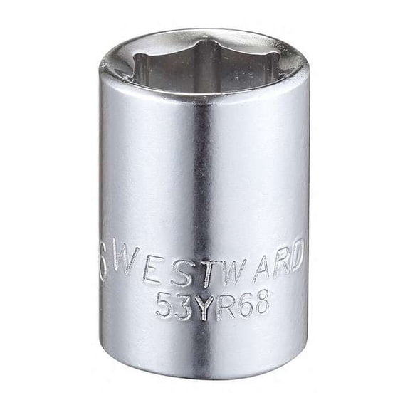 Westward Socket, Steel, Chrome, 7/16 in 53YR68