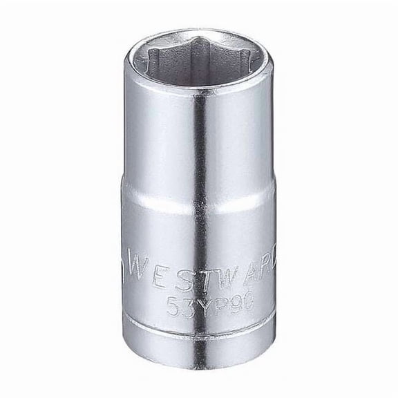 1/4 in Drive, 7mm Hex Metric Socket, 6 Points, Steel, Chrome, 7 mm 53YP90