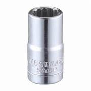1/4 in Drive, 7mm Triple Square Metric, Socket, 12 Points, Steel, Chrome, 7 mm