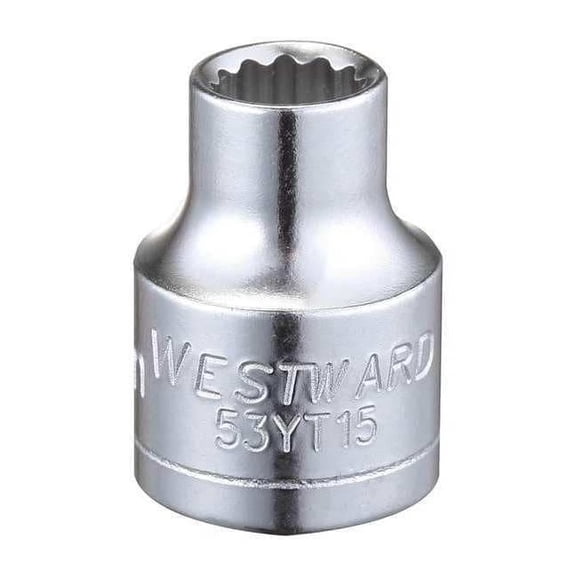 Westward Socket, Steel, Chrome, 7 mm 53YT15