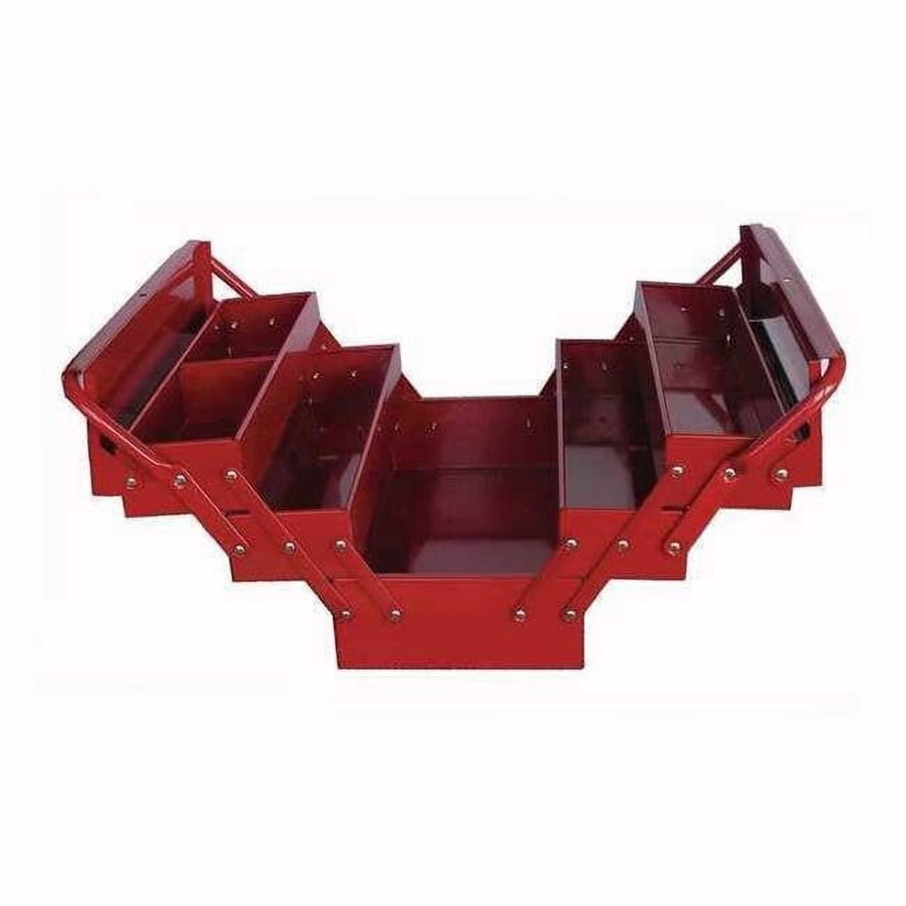 WESTWARD Cantilever Tool Box, Steel, Red, 17 in W x 8 in D x 8-1/4 in H