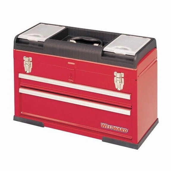 WESTWARD Tool Box, Steel, Red, 20-1/2 in W x 8-1/2 in D x 14 in H
