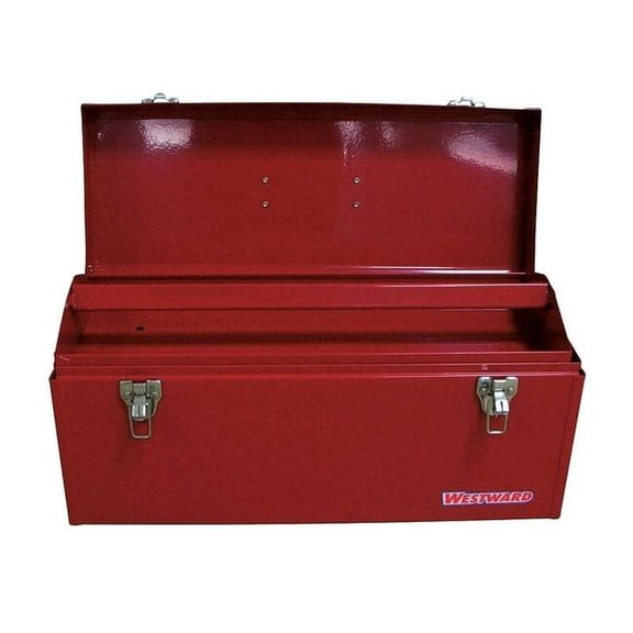 Westward WESTWARD Tool Box, Steel, Red, 20 in W x 8 in D x 9 in H 36Y008