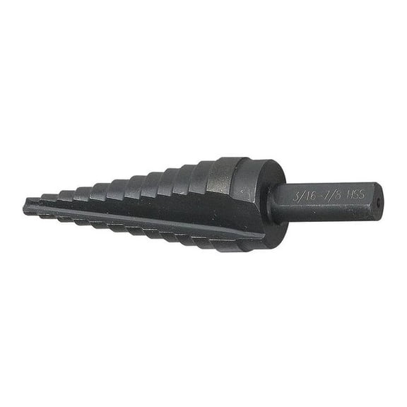Manufacturer Varies HSS Step Drill Bit 12 Sizes, 3/16-7/8" 6EXN4