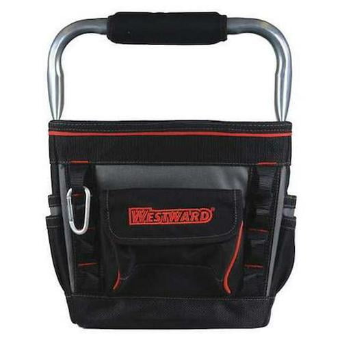 Westward Tool Tote, General Purpose, 5 Pockets, Black, Polyester, 13 Pockets