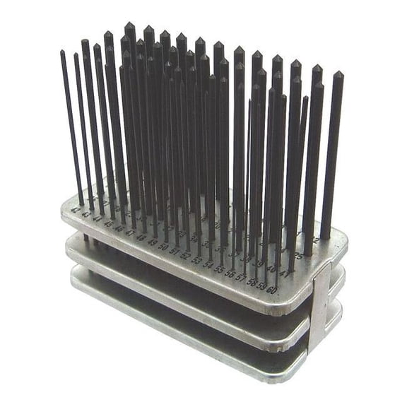 Westward Transfer Punch Set, No. 1 to No. 60, Steel, 60 Piece 22N851