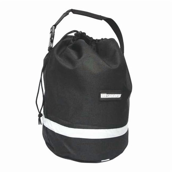 Drawstring Bag, Black, Polyester, 1 Pockets 25F579