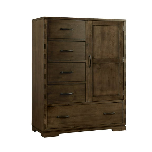 Westwood Design Dovetail Contemporary Wood Chifferobe in Graphite Gray