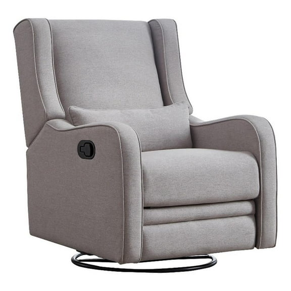 Westwood Design Elsa Fabric Manual Swivel Glider and Recliner in Gray