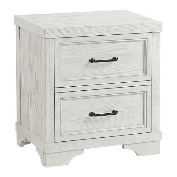 Westwood Design Foundry 2-Drawer Traditional Wood Nightstand in White Dove